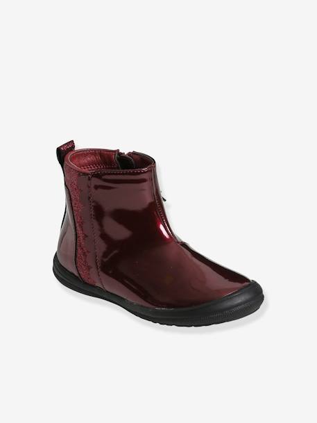 Bottes Fille En Cuir Et Paillettes Vertbaudet - Maternelle, Fermeture Zip, Semelle Antidérapante, Facile à Enfiler