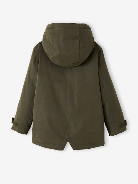 Parka garçon 3 en 1 blouson amovible kaki+lichen+Marine grisé+noix de pécan - vertbaudet enfant 