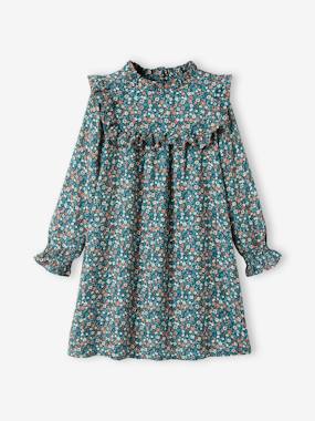 Dress with Ruffles, Floral Print, for Girls  - vertbaudet enfant
