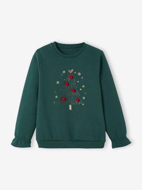 -Christmas Tree Sweatshirt for Girls
