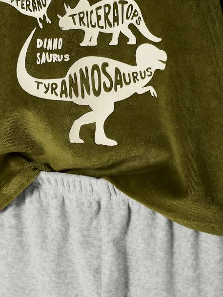 Lot de 2 pyjamas garçon velours dinosaures LOT VERT ET MARINE - vertbaudet enfant 