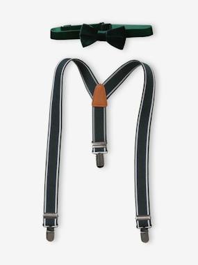 Boys-Accessories-Ties, Bowties & Belts-Velour Bow-Tie & Braces for Boys