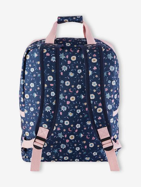 Floral Backpack for Girls BLUE DARK ALL OVER PRINTED - vertbaudet enfant 