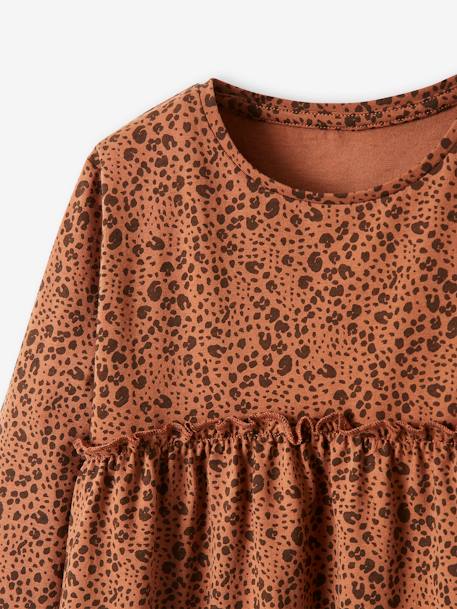 Printed Top for Girls BLUE DARK ALL OVER PRINTED+BROWN DARK ALL OVER PRINTED+rosy - vertbaudet enfant 