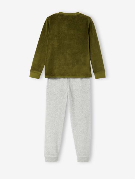 Lot de 2 pyjamas garçon velours dinosaures LOT VERT ET MARINE - vertbaudet enfant 