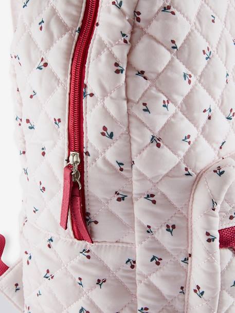 Backpack with Cherry Motifs for Girls PINK LIGHT ALL OVER PRINTED - vertbaudet enfant 