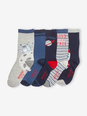 Boys-Underwear-Socks-Pack of 5 Pairs of "Space" Socks for Boys