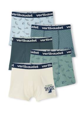 Pack of 5 Pairs of "Sharks" Boxer Shorts for Boys  - vertbaudet enfant
