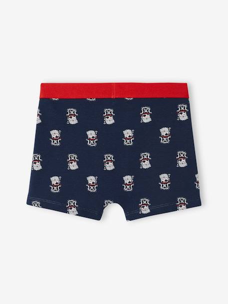 Pack of 5 Pairs of Stretch 'Pirates' Boxer Shorts for Boys BLUE DARK ALL OVER PRINTED - vertbaudet enfant 