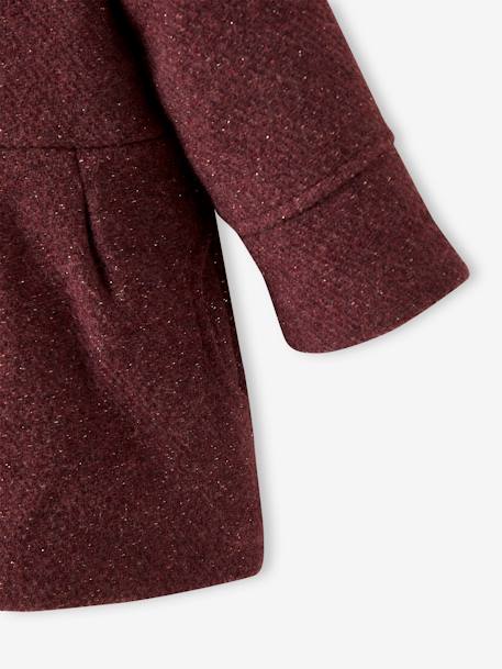 Manteau à capuche fille drap de laine MARINE GRISE+VIOLINE - vertbaudet enfant 