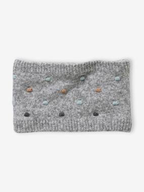 Girls-Accessories-Knitted Snood with Dots in Relief for Girls