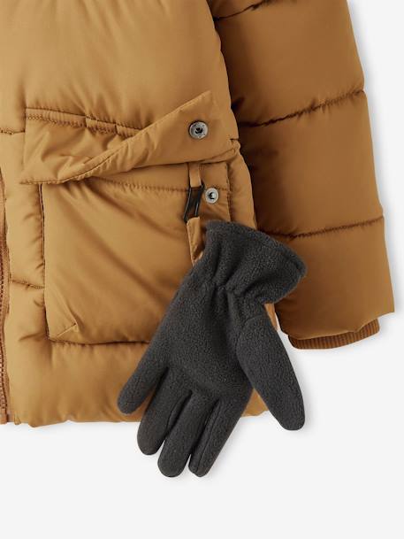 Doudoune à capuche doublée polaire avec gants ou moufles garçon - mordore,  Garçon
