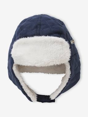 Boys-Accessories-Winter Hats, Scarves & Gloves-Quilted Chapka Hat with Sherpa Lining for Boys