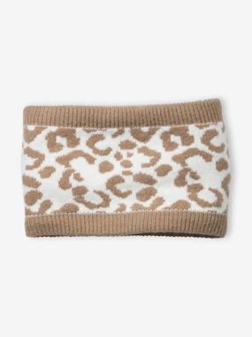 Girls-Accessories-Winter Hats, Scarves, Gloves & Mittens-Jacquard Knit Snood with Animal Print