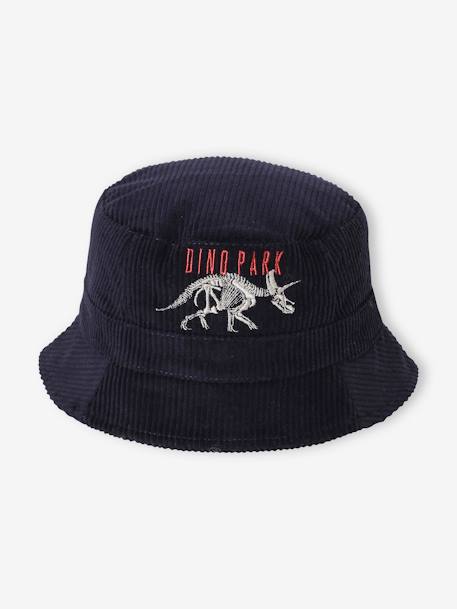 Dinosaur Bucket Hat in Velour for Boys BLUE DARK TWO COLOR/MULTICOL - vertbaudet enfant 