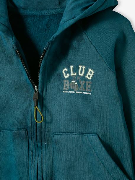 Sports Tie-Dye Jacket with Zip, for Boys BLUE DARK WASCHED - vertbaudet enfant 
