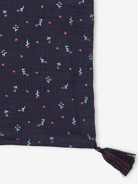 Scarf with Floral Print for Girls BLUE BRIGHT ALL OVER PRINTED - vertbaudet enfant 