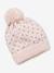 Beanie + Snood + Gloves with Hearts Set for Girls PINK LIGHT SOLID WITH DESIGN - vertbaudet enfant 