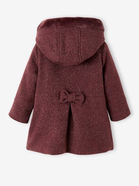 Manteau à capuche fille drap de laine MARINE GRISE+VIOLINE - vertbaudet enfant 
