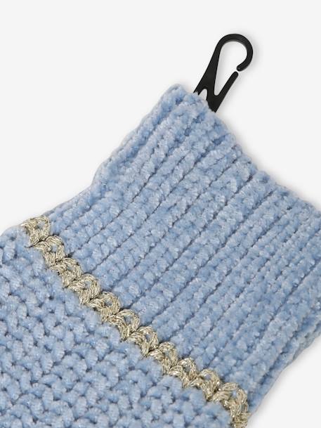 Knitted Beanie + Snood + Gloves Set for Girls BLUE LIGHT MIXED COLOR - vertbaudet enfant 