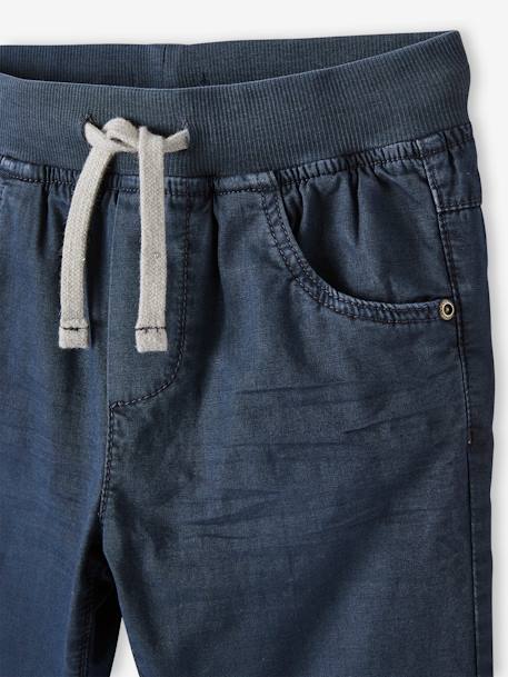 Pull-On Jogger-type Trousers, Polar Fleece Lining, for Boys BLUE DARK SOLID WITH DESIGN - vertbaudet enfant 