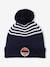 Striped Knitted Beanie for Boys BLUE DARK TWO COLOR/MULTICOL+grey - vertbaudet enfant 