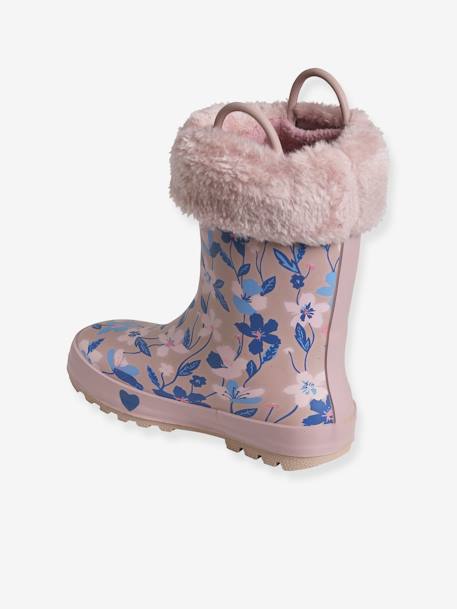Printed Wellies for Girls, Designed for Autonomy PINK MEDIUM ALL OVER PRINTED - vertbaudet enfant 