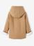 Manteau à capuche fille drap de laine doublé sherpa bordeaux+chamois+vert foncé - vertbaudet enfant 