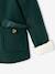 Manteau à capuche fille drap de laine doublé sherpa bordeaux+chamois+vert foncé - vertbaudet enfant 