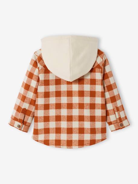 Chemise à carreaux bébé garçon carreaux gris béton+carreaux rouille - vertbaudet enfant 