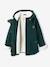 Manteau à capuche fille drap de laine doublé sherpa bordeaux+chamois+vert foncé - vertbaudet enfant 