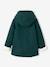 Manteau à capuche fille drap de laine doublé sherpa bordeaux+chamois+vert foncé - vertbaudet enfant 