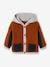 Knitted Cardigan with Hood, for Babies RED DARK SOLID WITH DESIGN - vertbaudet enfant 