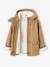 Manteau à capuche fille drap de laine doublé sherpa bordeaux+chamois+vert foncé - vertbaudet enfant 