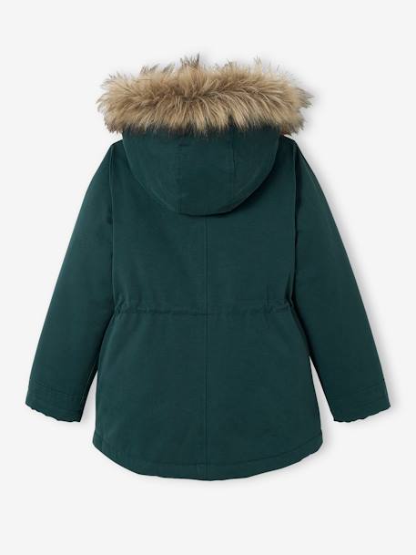 Parka fille 3 en 1 hiver à capuche DARK GREEN+kaki+PURPLE DARK+vert de gris - vertbaudet enfant 