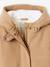 Manteau à capuche fille drap de laine doublé sherpa bordeaux+chamois+vert foncé - vertbaudet enfant 