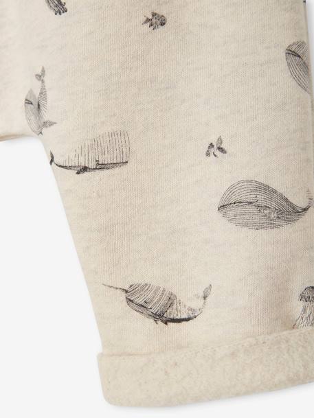 Trousers in Cotton Fleece, for Newborn Babies 6316+BEIGE LIGHT ALL OVER PRINTED+camel+rose - vertbaudet enfant 