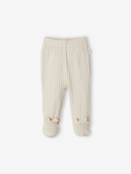 Pack of 2 Pairs of Footed Trousers for Babies BEIGE LIGHT TWO COLOR/MULTICOL - vertbaudet enfant 