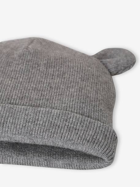 Beanie with Ears for Babies GREY LIGHT MIXED COLOR - vertbaudet enfant 