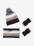 Striped Beanie + Snood + Gloves Set for Boys BLUE DARK TWO COLOR/MULTICOL - vertbaudet enfant 