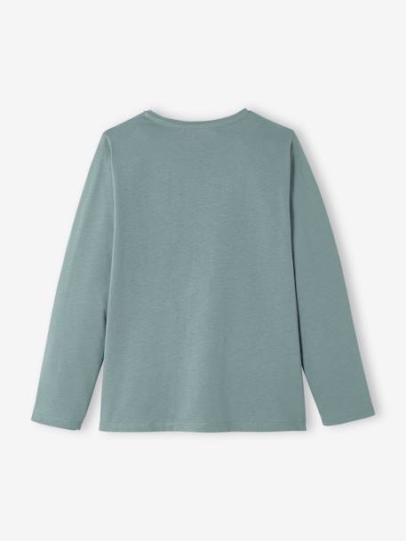 Tee-shirt fantaisie fille écru+olive+vert sauge - vertbaudet enfant 