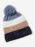 Striped Beanie + Snood + Gloves Set for Boys BLUE DARK TWO COLOR/MULTICOL - vertbaudet enfant 