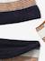 Striped Beanie + Snood + Gloves Set for Boys BLUE DARK TWO COLOR/MULTICOL - vertbaudet enfant 