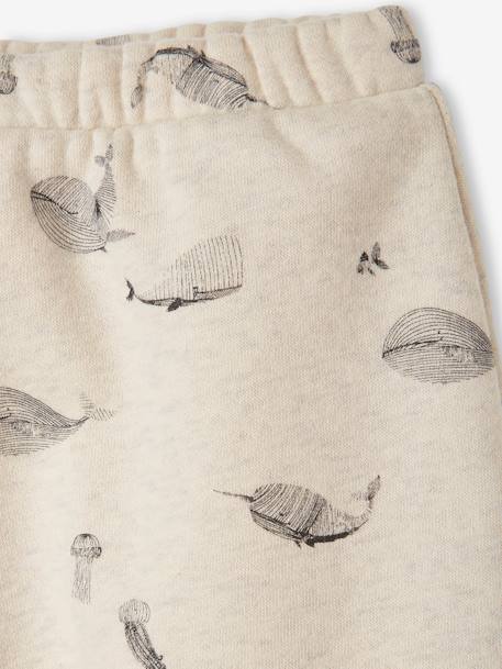 Trousers in Cotton Fleece, for Newborn Babies 6316+BEIGE LIGHT ALL OVER PRINTED+camel+rose - vertbaudet enfant 