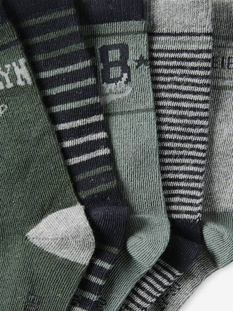 Pack of 5 Pairs of Socks for Boys GREEN DARK 2 COLOR/MULTICOLORR - vertbaudet enfant 