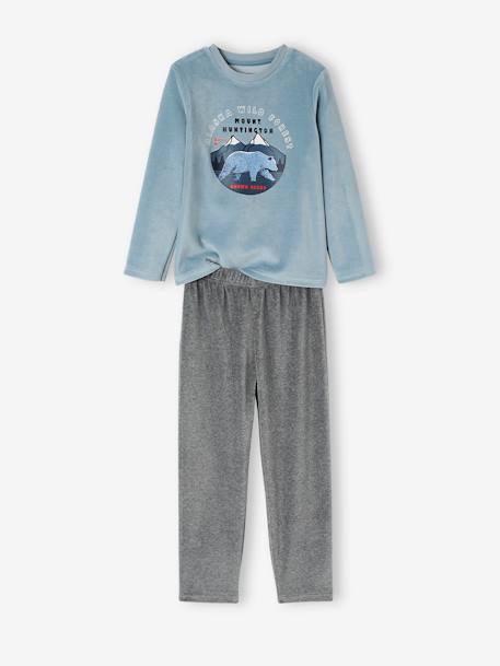 Lot de 2 pyjamas garçon velours nature LOT BLEU ET GRIS - vertbaudet enfant 