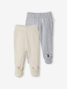 Pack of 2 Pairs of Footed Trousers for Babies  - vertbaudet enfant