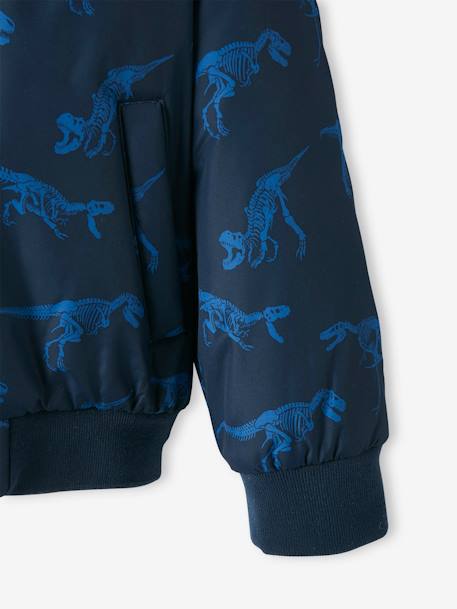 Blouson à capuche motifs dinosaures doublé polaire garçon dark bleu indigo imprimé - vertbaudet enfant 