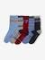 Pack of 5 Pairs of Socks for Boys GREEN MEDIUM 2 COLOR/MULTICOLR+RED DARK 2 COLOR/MULTICOLOR - vertbaudet enfant 
