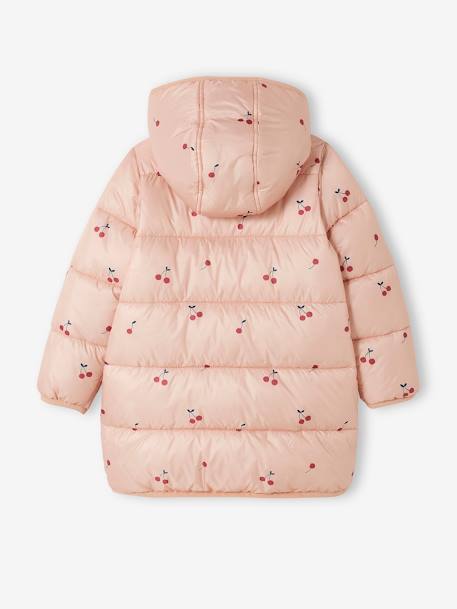 Lightweight Padded Coat with Cherry Print for Girls PINK MEDIUM ALL OVER PRINTED - vertbaudet enfant 